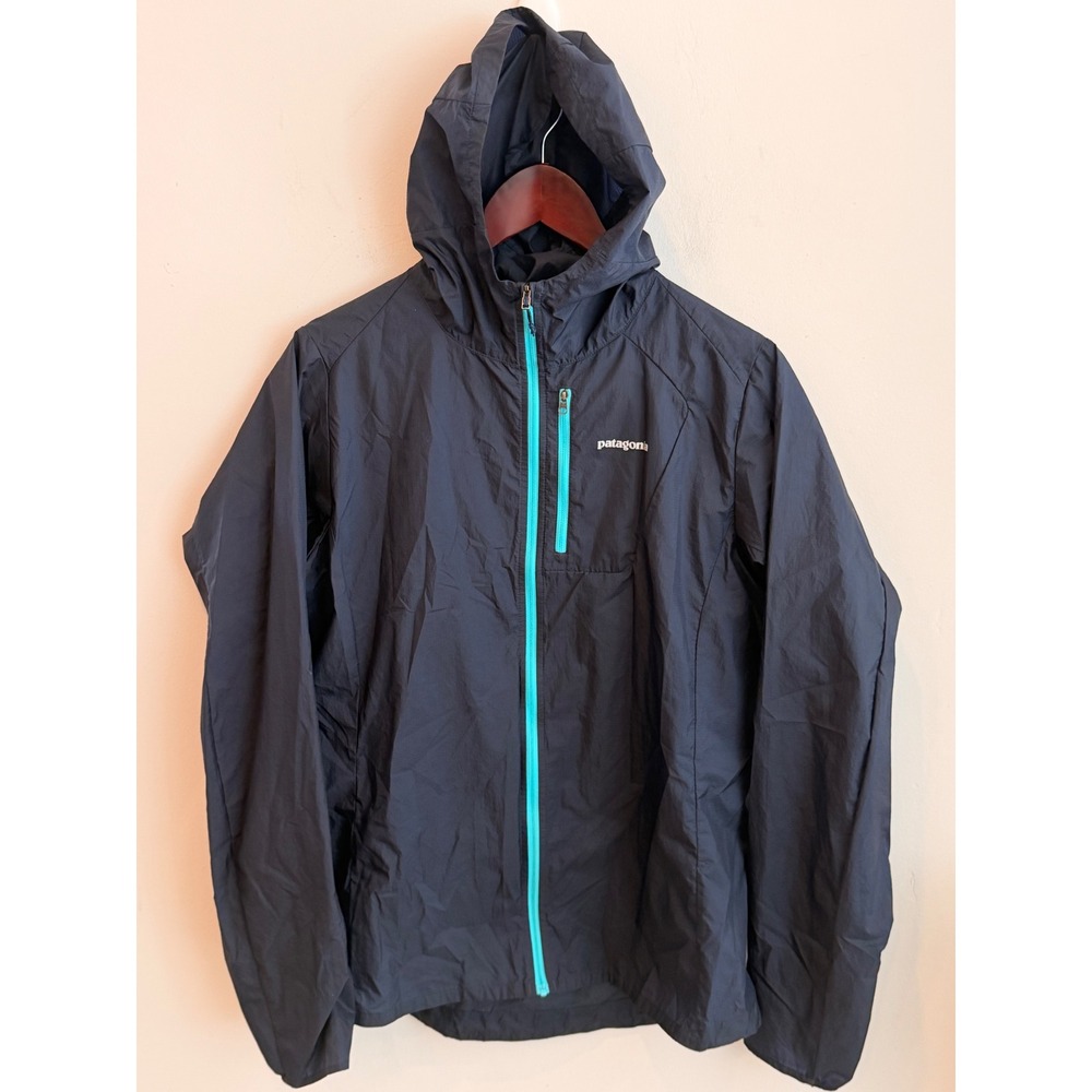 Patagonia Houdini Full Zip Windbreaker Jacket Navy Teal STY24146 Women Large